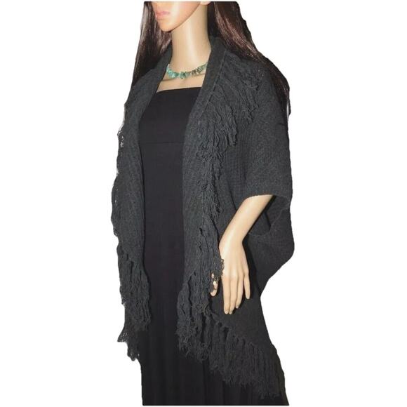 Ralph Lauren Collection Shawl Cardigan Wool Cashmere Sweater Fringe Poncho $500 - Picture 2 of 9